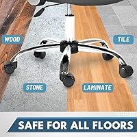 Vista 4 de Enjoy Caster Ruedas para silla de oficina de 2.5 pulgadas para silla Herman Miller Aeron Steelcase Leap Ruedas de poliuretano de doble inyección