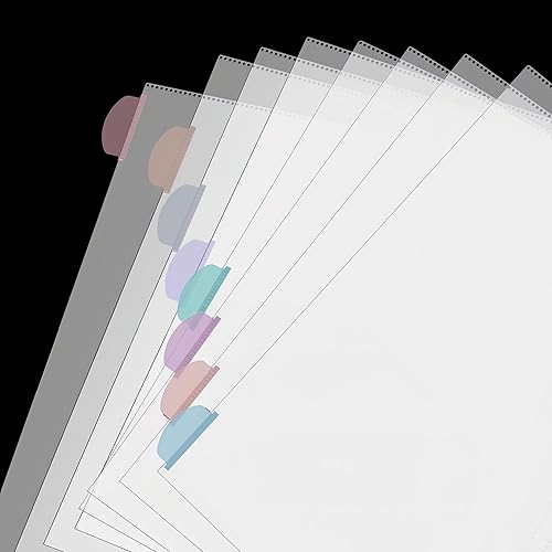 Miniatura 17 de Mr. Pen - Protectores de hojas transparentes con pestañas, 8 pestañas, 2 juegos, divisores de plástico transparente para carpeta de 3 anillas