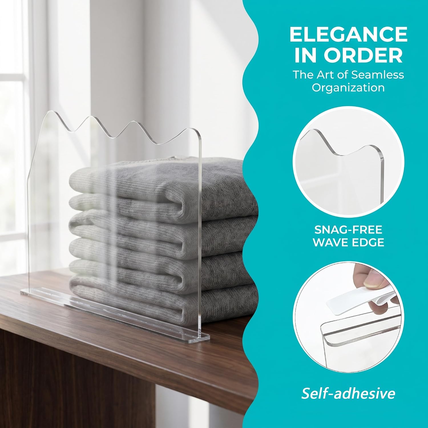 BLULEE Clear Shelf Dividers,Closet Organizers and Storage