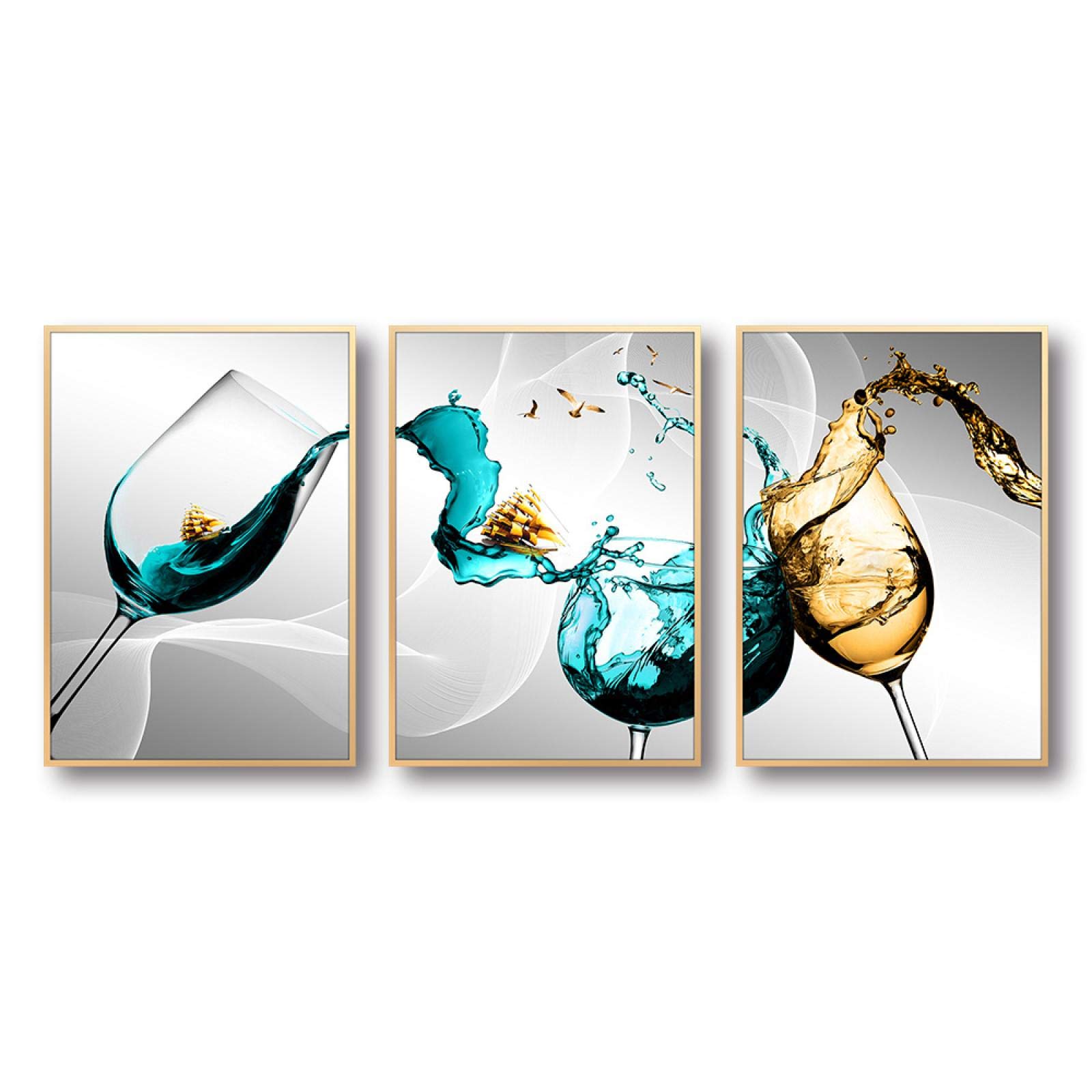Yooyu Modern Schilderen Nordic Zwart en Wit Poster Muur Art Pictures Canvas Schilderij Brief Poster Woondecoratie Posters 50x70cmx3 Frameloos