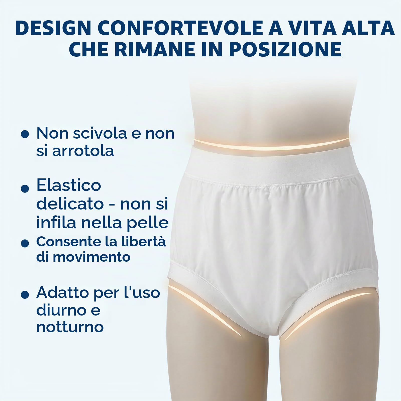 AQX Copripannolino in tessuto per adulti, biancheria intima impermeabile riutilizzabile per incontinenza, pantaloni in plastica a vita alta a tenuta stagna, Bianco nero-2 pezzi, 3XL