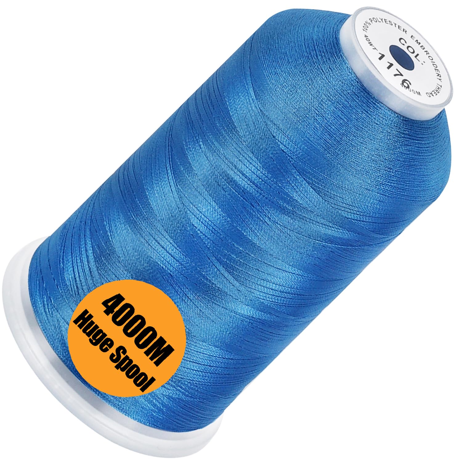 New brothread 4000M Huge Spool Embroidery Machine Thread - Light Royal Blue