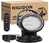 RIGIDON 50W Remote Control LED Search Light, 360 Rotating LED Work Light with Strobe Mode, Strong Magnets Built-in, Adjustable Brightness, 12V 24V Spotlight for Truck Boats Hunting