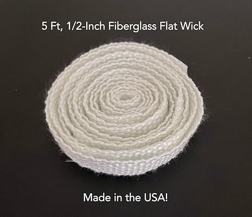 Miniatura 4 de Firefly Marca 5 pies de 12 pulgada plana, mecha de repuesto de fibra de vidrio trenzada para lámparas de aceite y linternas