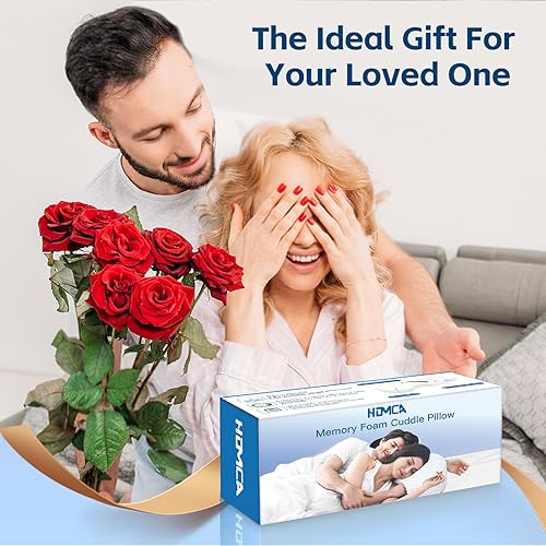 Miniatura 8 de HOMCA Almohada de espuma viscoelástica para acurrucarse con orificio para el brazo para aliviar la presión, almohada ergonómica para dormir de lado