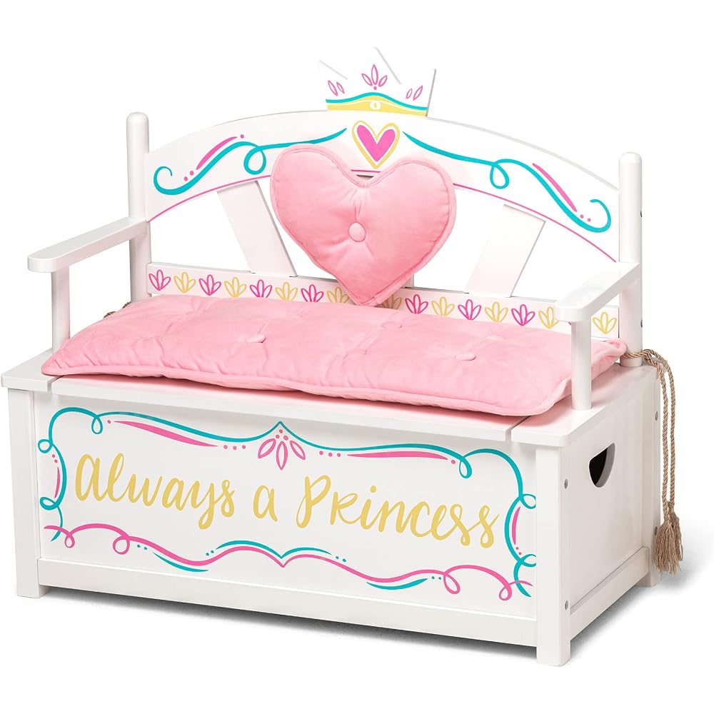 $33/mo - Finance Wildkin Kids Princess Wooden Bench Seat with Storage ...