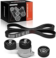 A-Premium Serpentine Belt Drive Kit with Tensioner & Idler Pulley for Honda Pilot 2012-2015, Odyssey 2011-2017, Ridgeline 2012-2014, Crosstour 2012 3.5L V6