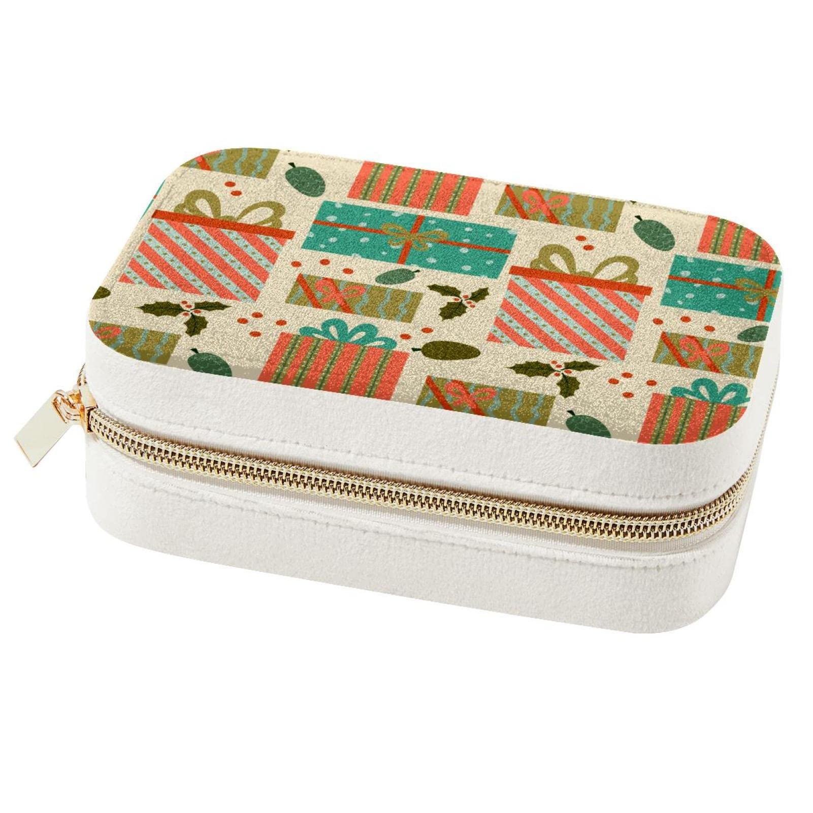 Boîte à bijoux portable de voyage colorée pour boucles d'oreilles et bagues de femmes