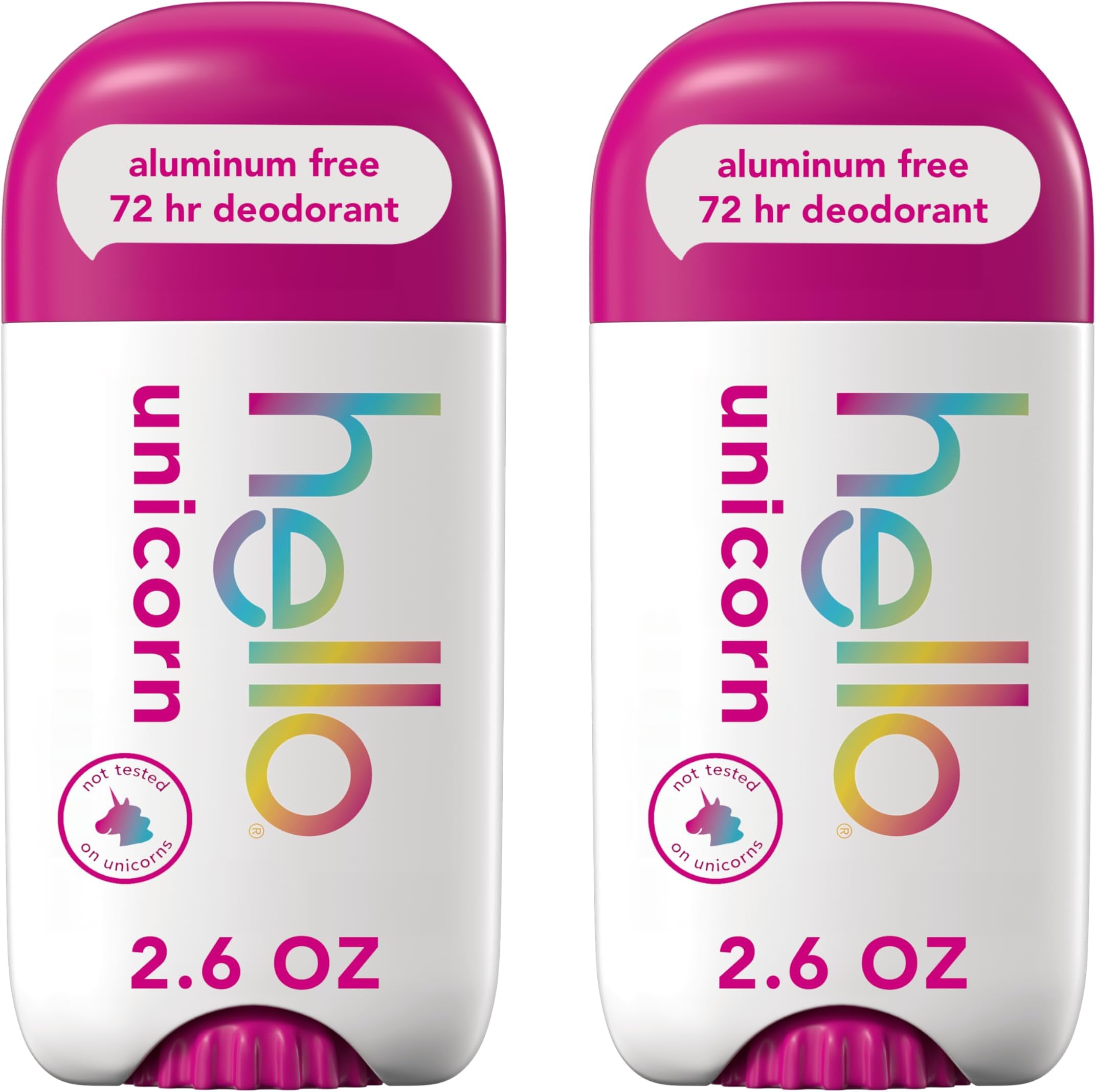 hello Unicorn Aluminum Free Deodorant, Natural Fragrance Deodorant for Women, Kids Deodorant Girls, Safe for Kids, Deodorant Women, Dermatologically tested, 2 Pack
