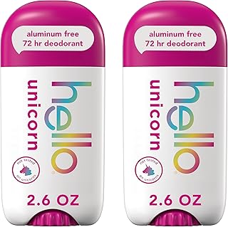 Unicorn Aluminum Free Deodorant for Women, Girls, Safe for Kids, Dermatologically tested, Natural Fragrance, 2 Pack