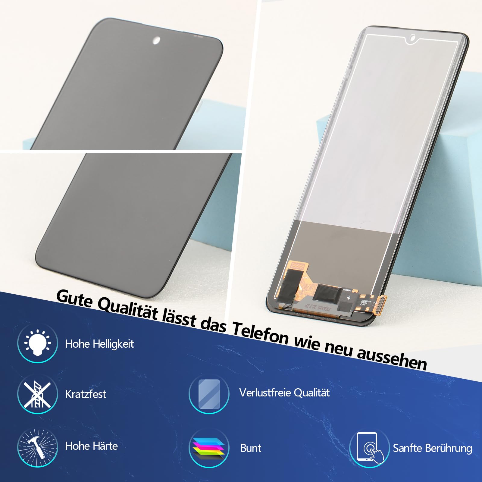 AGCUT LCD Display Für Xiaomi Redmi Note 12 / Poco X5 – Reparaturbildschirm + Werkzeug