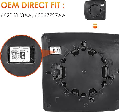 Miniatura 2 de Espejo lateral del conductor de repuesto para Dodge Ram 1500 2009, Ram 1500 2010-2019 2500 3500 4500 5500, Pickup Classic 2019-2020 Espejo