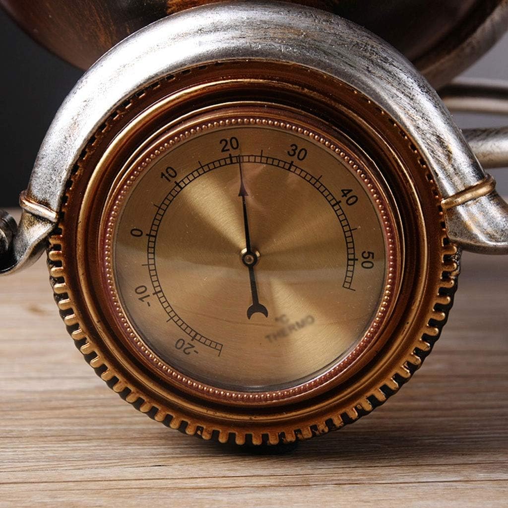 European-Style Retro Bedside Clock Tricycle Jumping Second Yang Mute Movement Living Room Study Resin Clock Table Clock