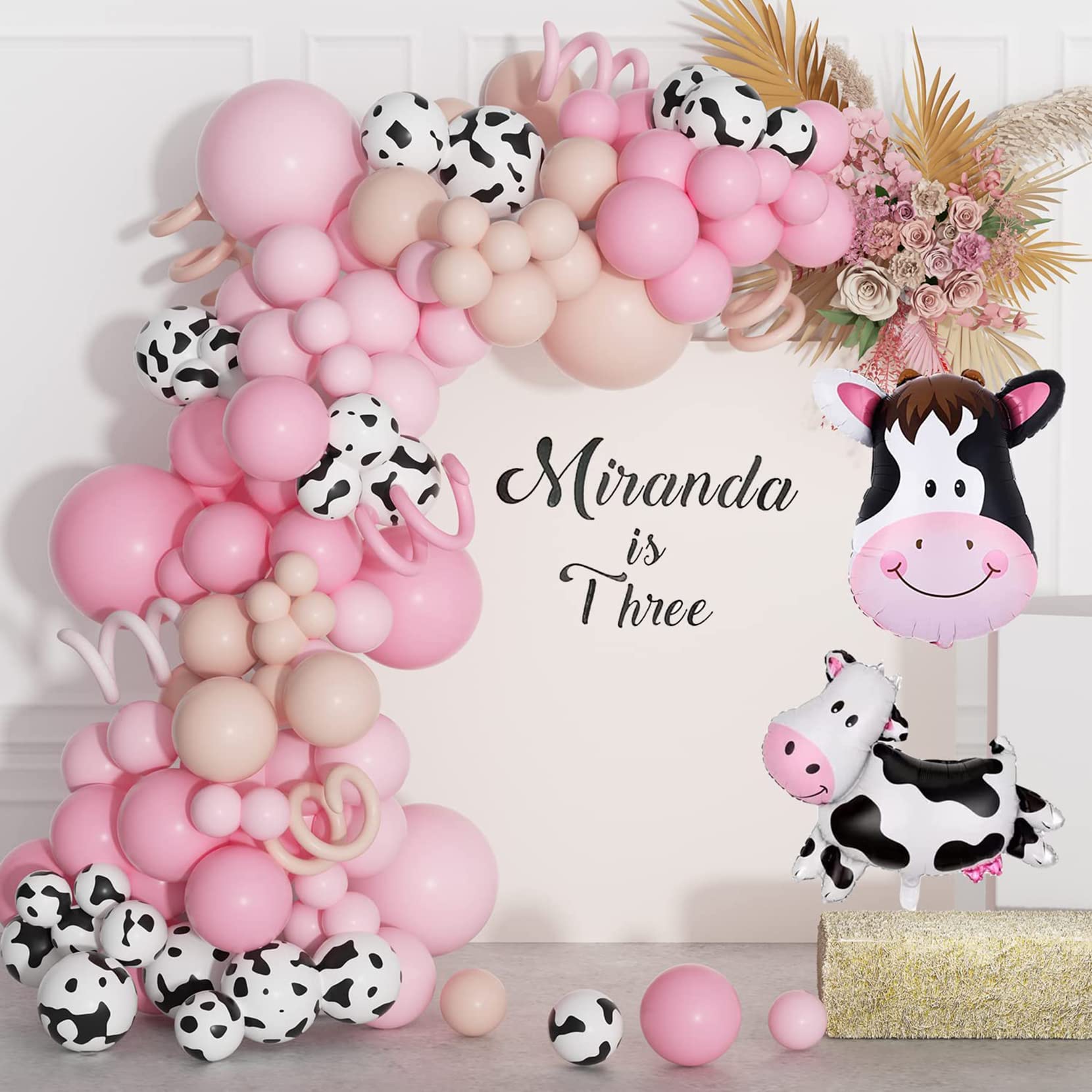 Ballons En Aluminium Imprimé Vache – Lot De 4 – Pour Décoration Fête Ferme, Western, Anniversaire