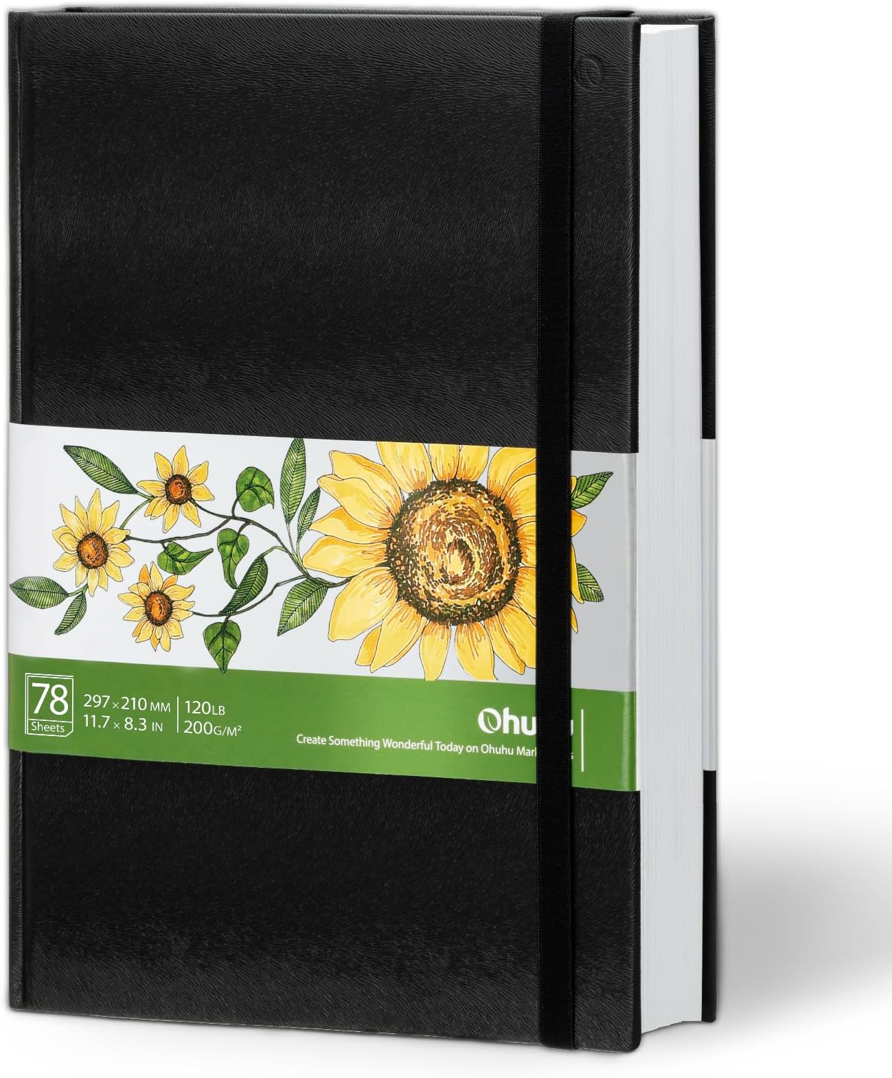 Marker Pads Art Sketchbook, 8.3" ×11.7" Large Paper Size, 120LB/200GSM Drawing Papers, 78 Sheets/156 Pages, Hardcover Sketch Book, Specially Designed for Alcohol Markers Back to School