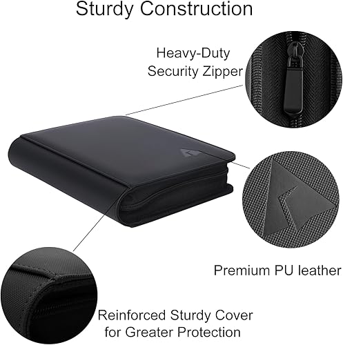 Miniatura 5 de Rayvol Carpeta de tarjetas jumbo tamaño XL, se adapta a 80 tarjetas jumbo XL, incluye 80 fundas de centavo XL, carpeta de tarjetas jumbo sin anillo