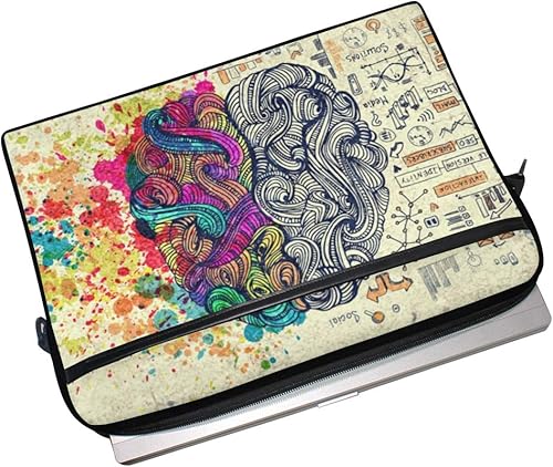 Miniatura 4 de MRMIAN Funda para portátil con diseño de cerebro humano y izquierdo, estilo vintage, funda de lona portátil, bandolera, convertible, con bolsillo