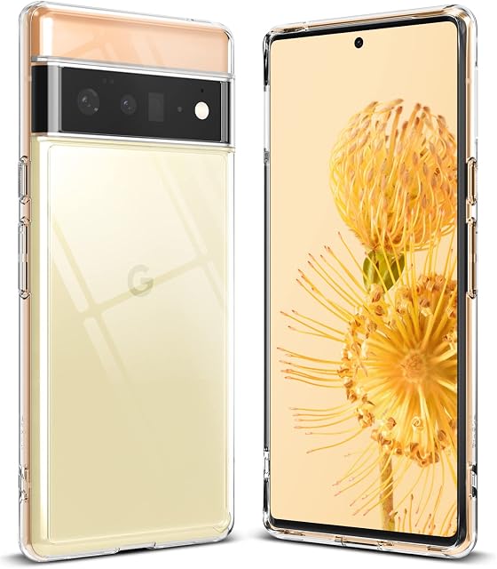 Ringke Fusion Compatible with Google Pixel 6 Pro Case, Clear Hard PC Back Shockproof TPU Bumper Protective Phone Cover for Pixel 6 Pro (2021) - Transparent