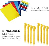 Vista 7 de Sunny & Fun Parque acuático inflable de un solo anillo – Resistente para la diversión al aire libre – Pared de escalada, tobogán y piscina profunda