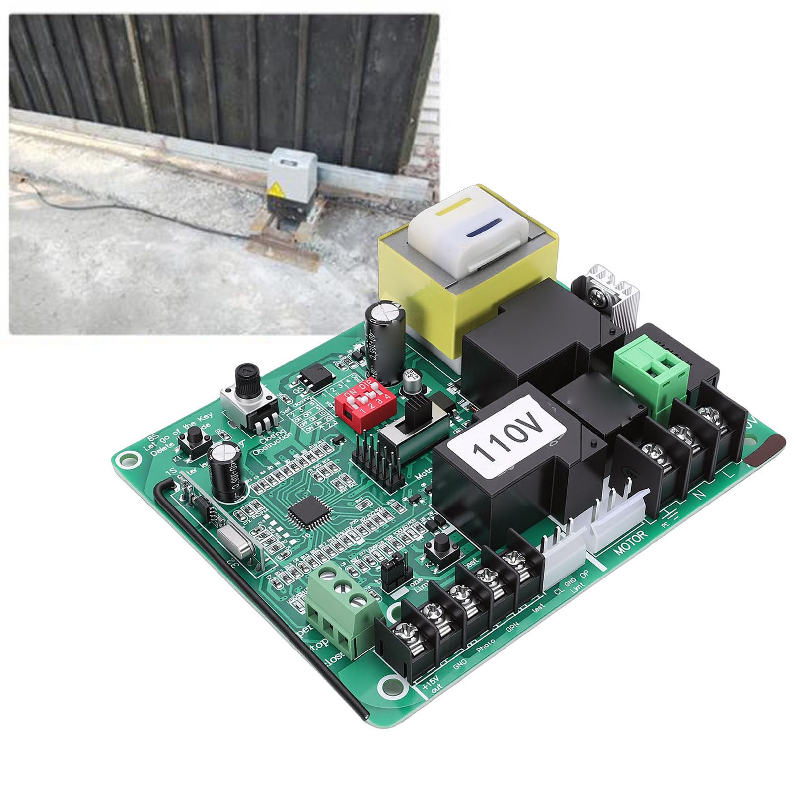 Circuit imprimé d'ouverture de portail coulissant avec télécommande (110V)