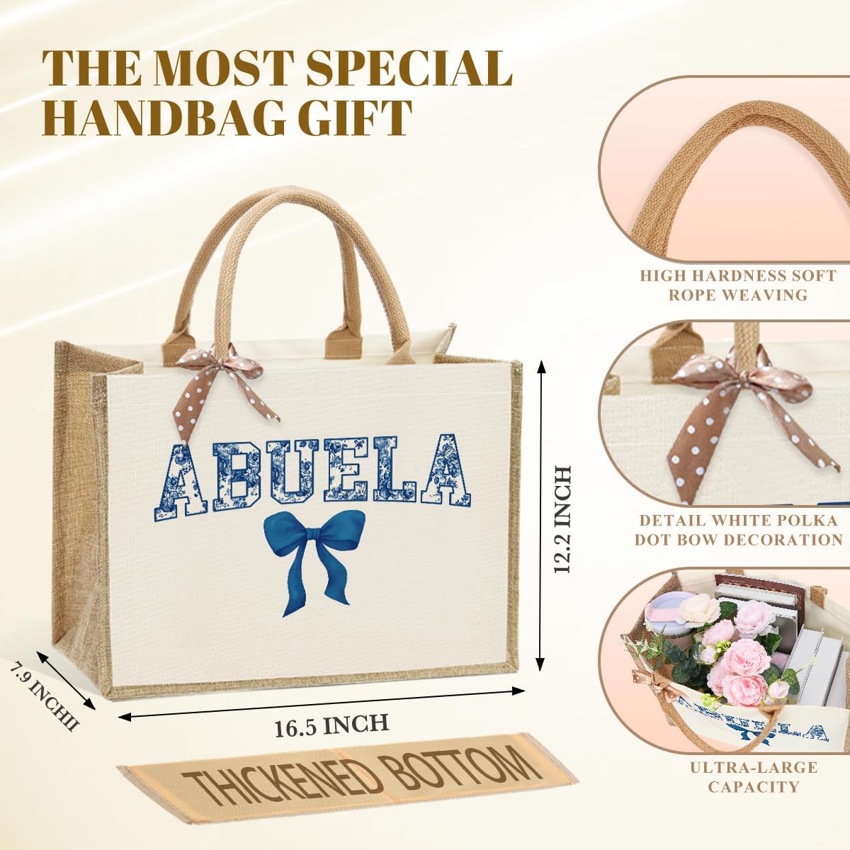 KongMoTree Birthday Tote Bag Gifts for Grandma Gigi Mimi Gaga Nana YaYa Nanny Mom Mama Mommy Aunt Auntie Grammie Mamaw - Image 4