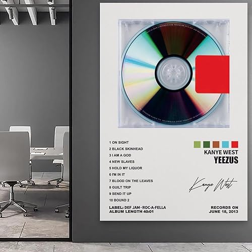 Miniatura 5 de YELLOWV Kanye - Póster de West Yeezus para habitación, estética, lienzo, arte de pared, decoración de dormitorio, 12 x 18 pulgadas (11.8 x 17.7 in)