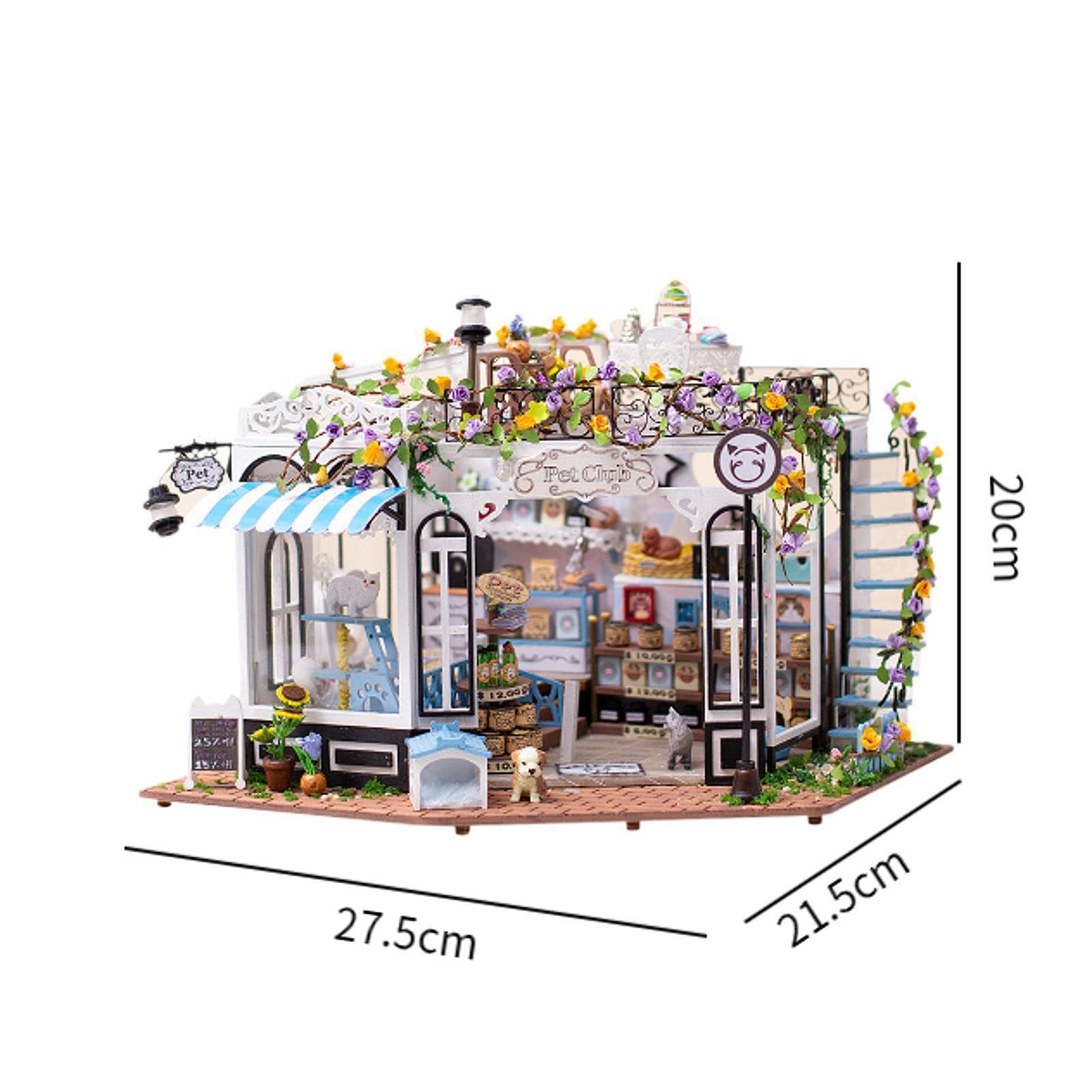 DIY Miniaturhaus Bausatz aus Holz, Haustierclub Set, kreatives Tiny House Bastelset zum Selbermachen, das robust und langlebig ist. Niedliche