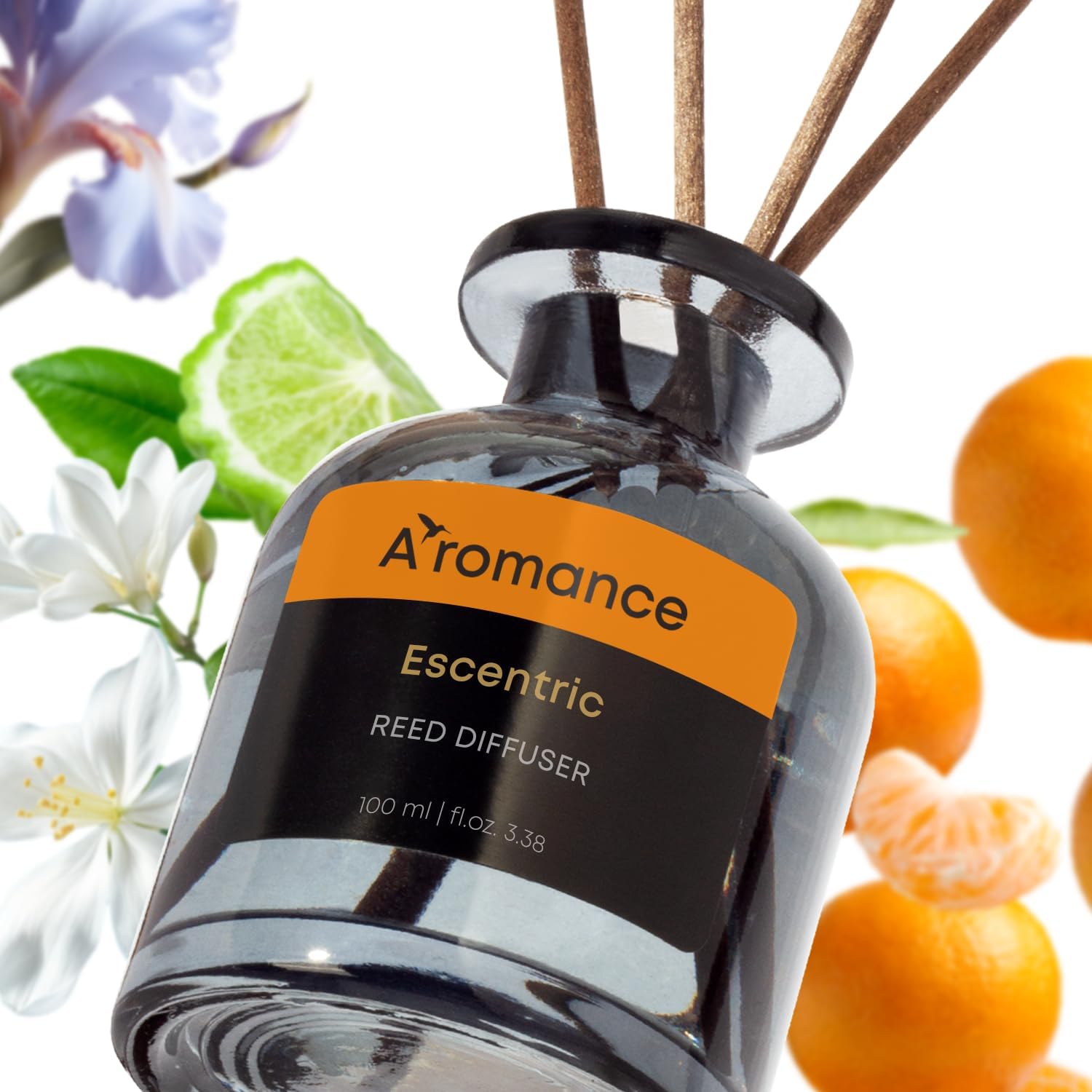 Narcotique Reed Diffuser Set | Floral-Fruity Fragrance | 3.38 oz Scent Fragrance Oil Diffuser for Bedroom, Bathroom, Home Décor and Gift, Decorative Air Fresheners with Sticks