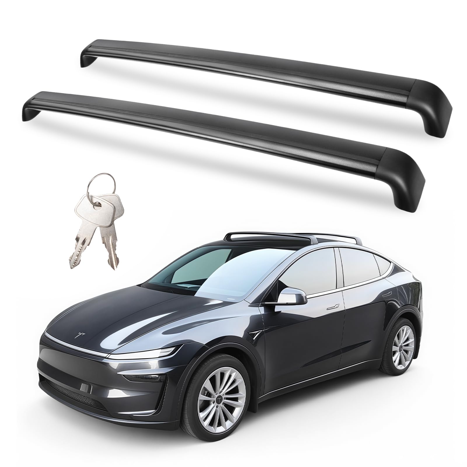 Photo 1 of ** FCATORY SEALED *** WheelX 2PCS Cross Bar Roof Racks Compatible with 2021-2026 Tesla Model Y Juniper, 176LB Load Capacity, Lockable Luggage Cargo Rails Carrier Accessories Fits Bikes Kayaks Ski Tent Roof Box
