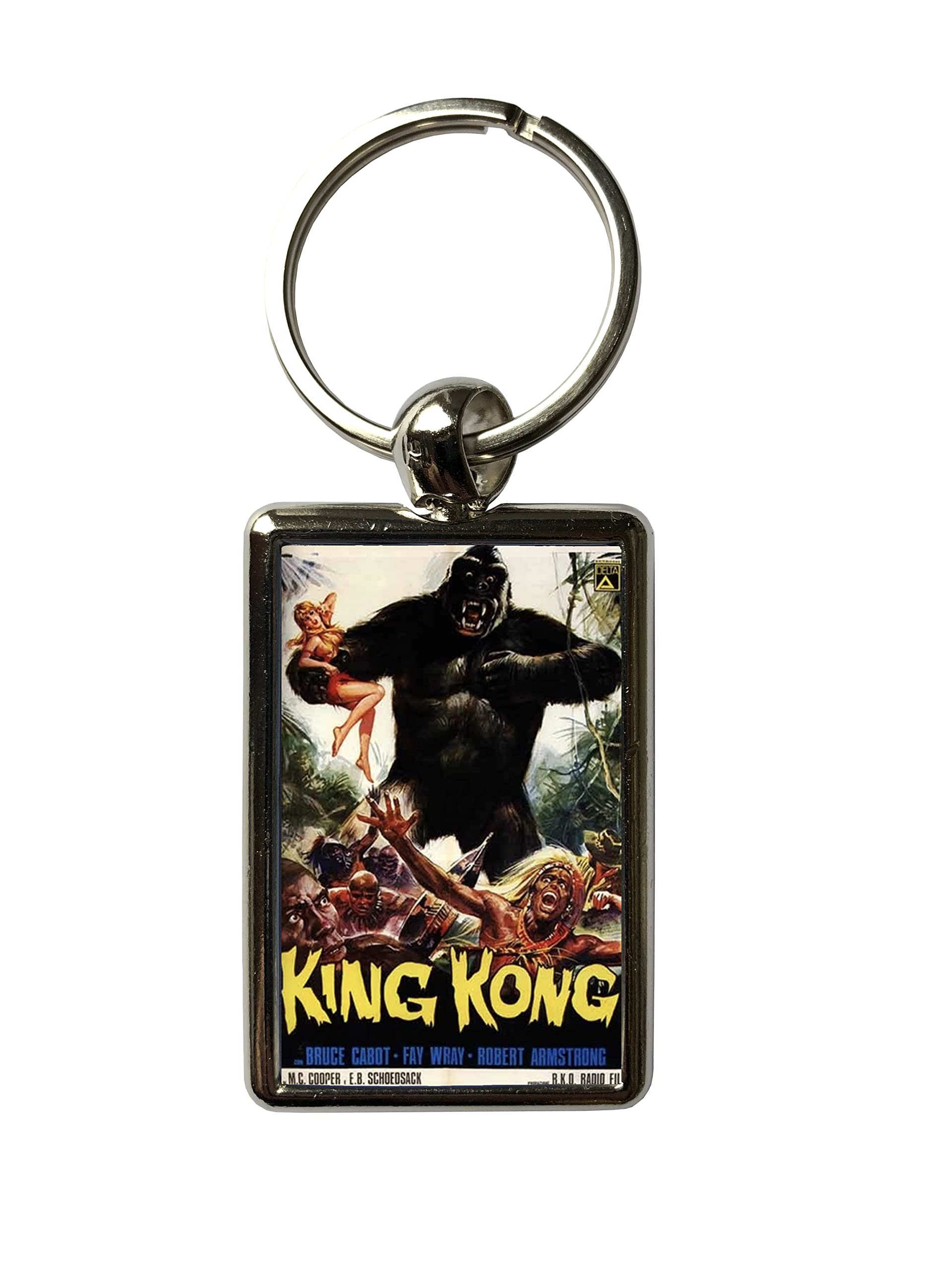 Super Universe King Kong Classic Movie Poster Metal Keyring 3 x 4.5 cm
