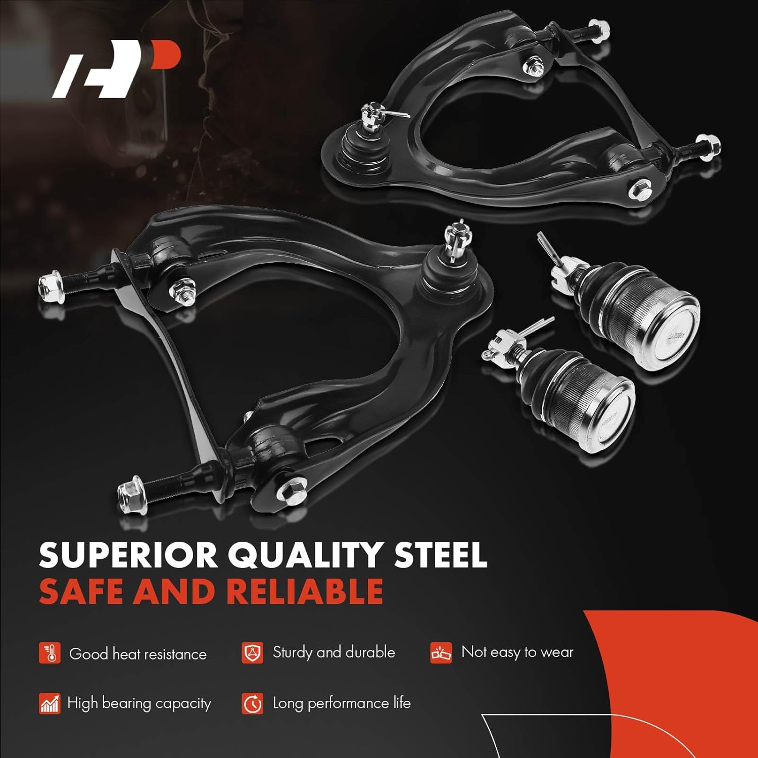 A-Premium 4Pcs Front Suspension Kit, Upper Control Arm, Lower Ball Joint, Compatible with Honda Civic 1992-1995, Civic del Sol 1993-1997, Acura Integra 1994-2001