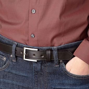 Bullhide Belts Mens Leather Belt for Work, Casual, Dress, 1.19 Wide
