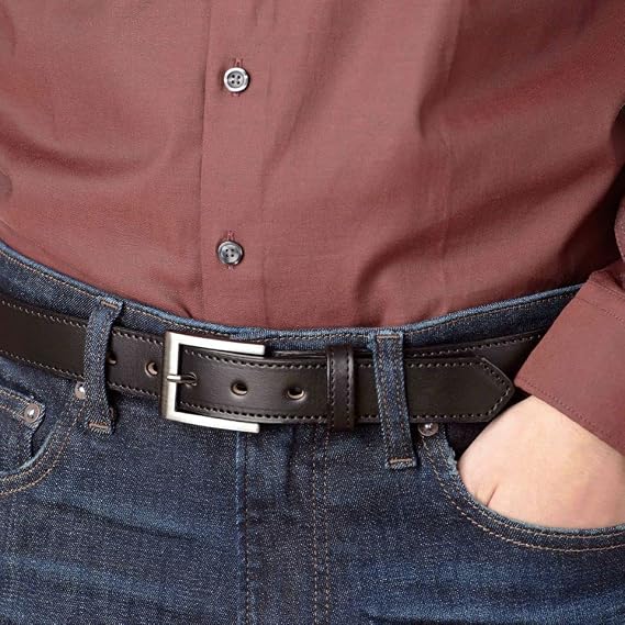 Bullhide Belts Mens Leather Belt for Work, Casual, Dress, 1.19 Wide