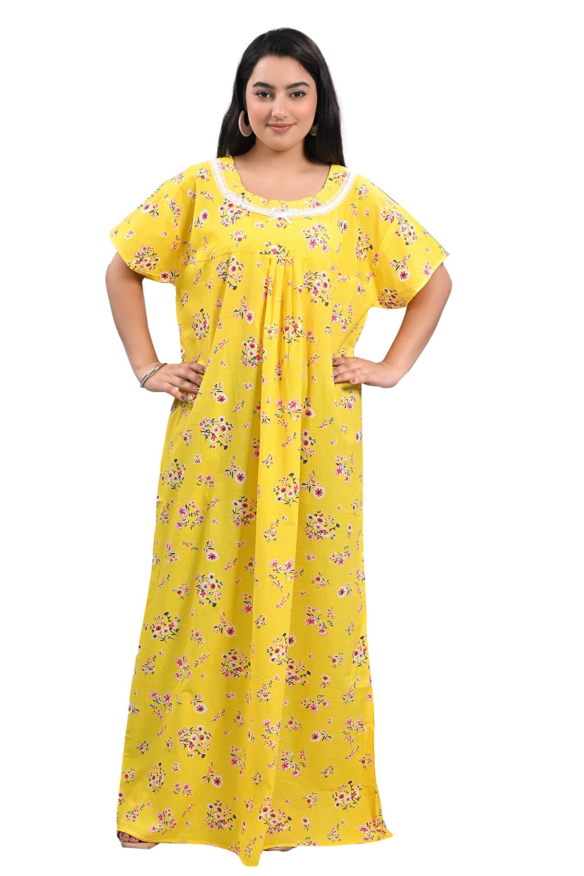 kolhua Woman,s Cotton Nighty |Long Sleepwear |Long Maxi |Floral Colour Printed Nighty| Pure Cotton Colour Nightgowns-picture-27