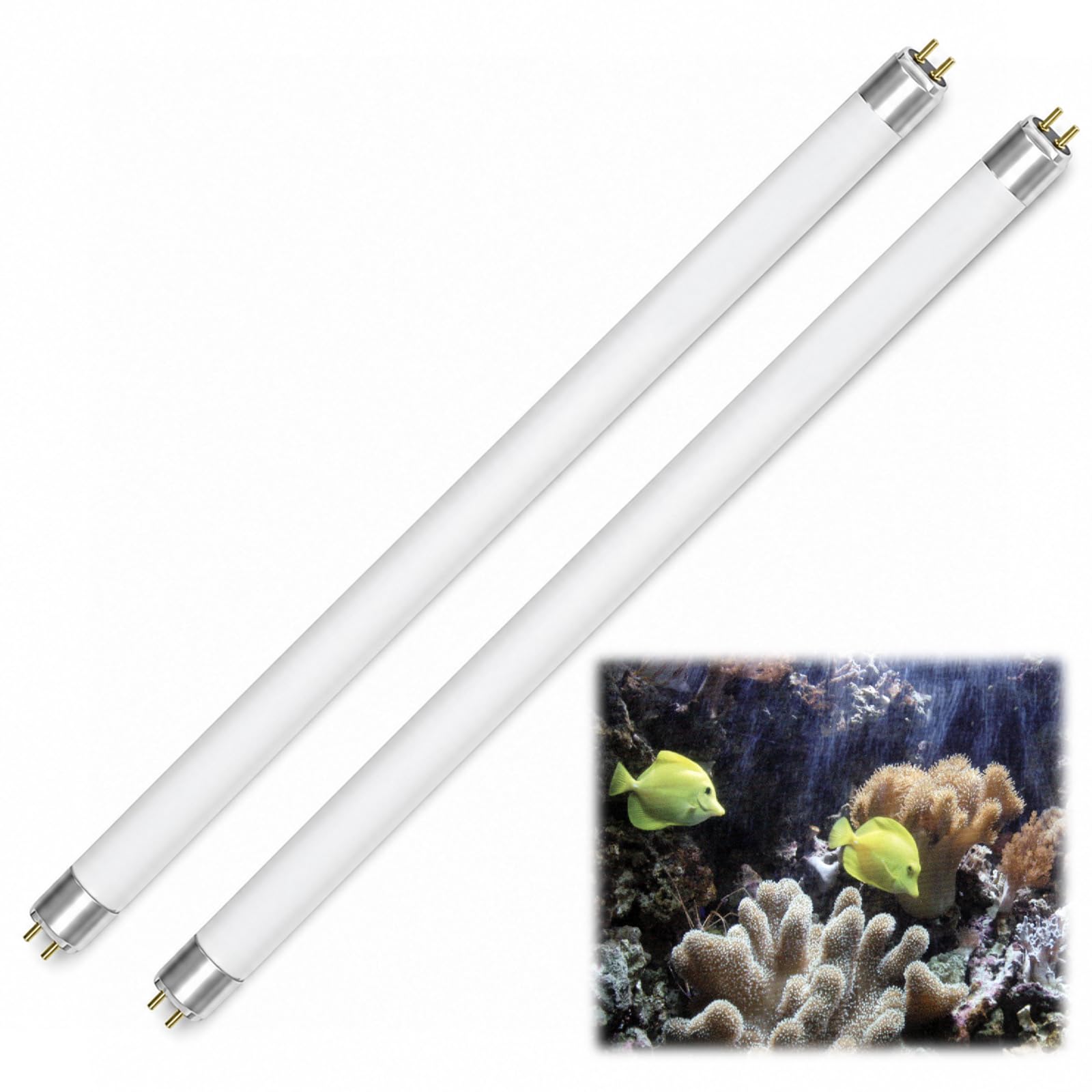 Pluvikon 2 Pack 8W T5 UVB Reptile Light Tube 10.0 UVA UVB Bulb 12 Inch/300MM Fluorescent Tube Lamps for Desert Reptiles Vivarium Terrarium Bearded Dragons Tortoise Chameleons Lizards Snake Reptiles