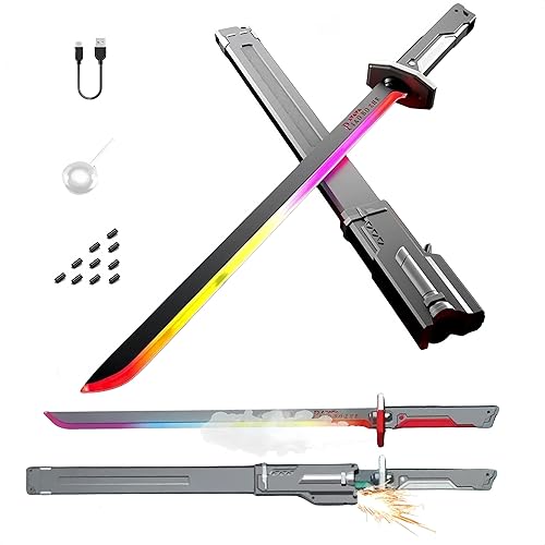 Cyberpunk Neon Sword | 31.5" Spark Blade w/Hit Sensor Sound
