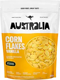 Hart's Natural Cereal Matinal Cornflakes Australia, Sem Adição de Açucar, Sem Glúten, Sem Lactose, Vegano, 100% Natural, Alto em Fibras, 220g