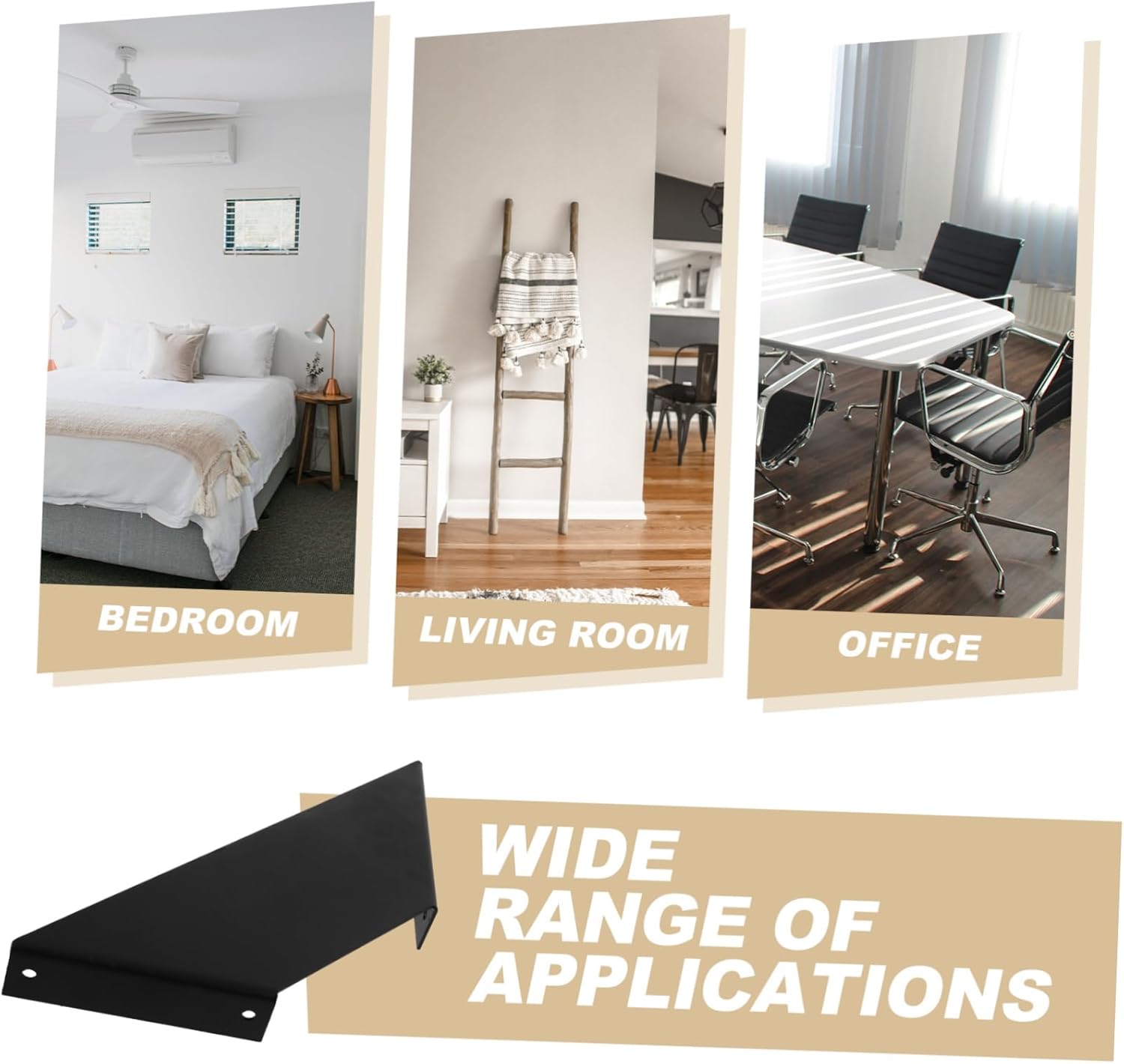 Zerodeko 4pcs Heavy Duty Metal Shelf Brackets Industrial Style Wall Supports for Wood Shelves for Storage