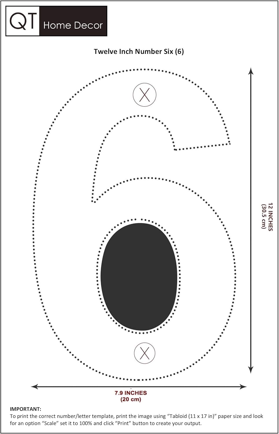 QT Modern House Number - SUPER LARGE 12 Inch BLACK - Stainless Steel (Number 6 Six / 9 Nine), Floating Appearance, Easy to Install and Made of Solid 304