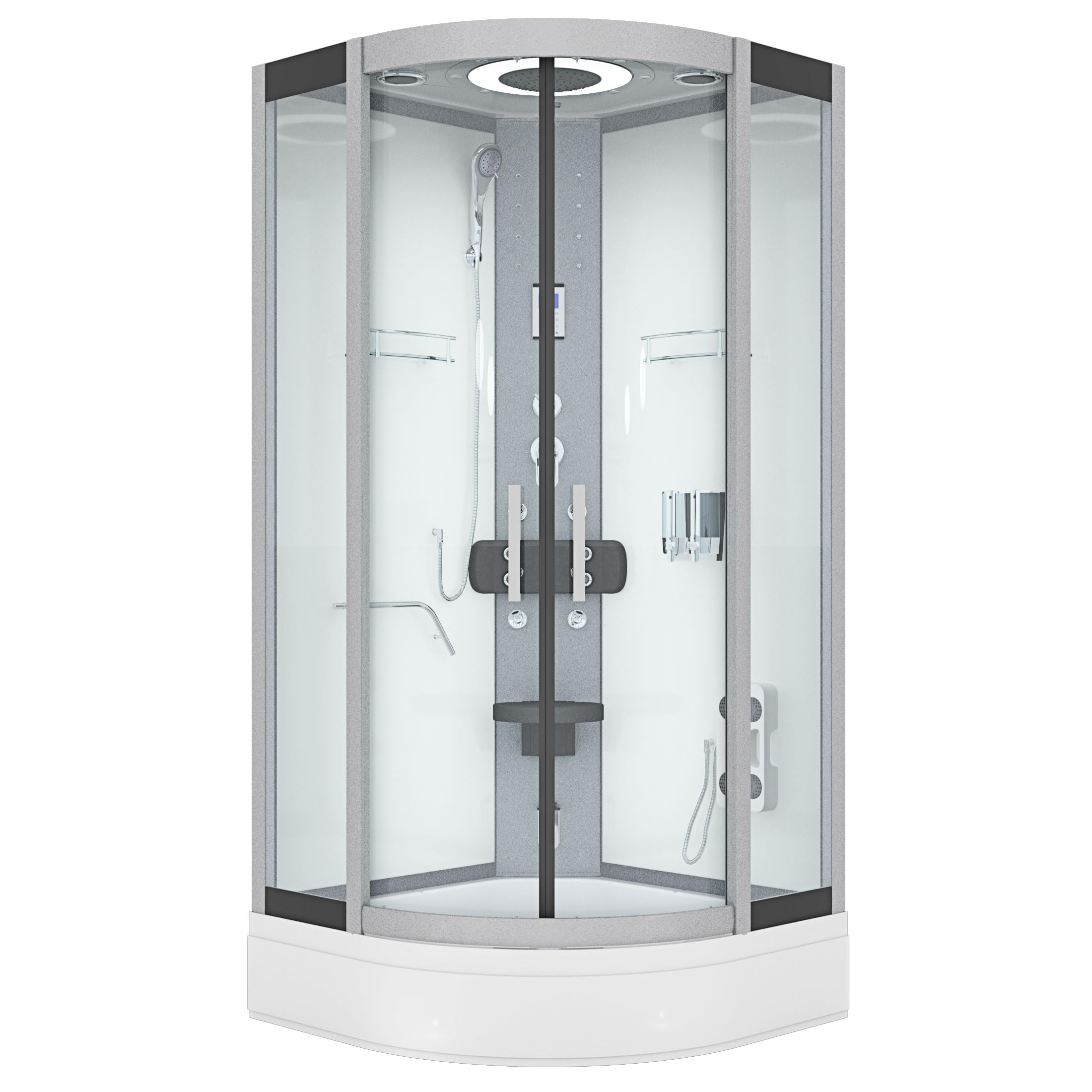 AcquaVapore Dampfdusche Duschkabine Sauna Dusche D58-50T2-EC 90x90 cm mit 2K Scheiben Versiegelung