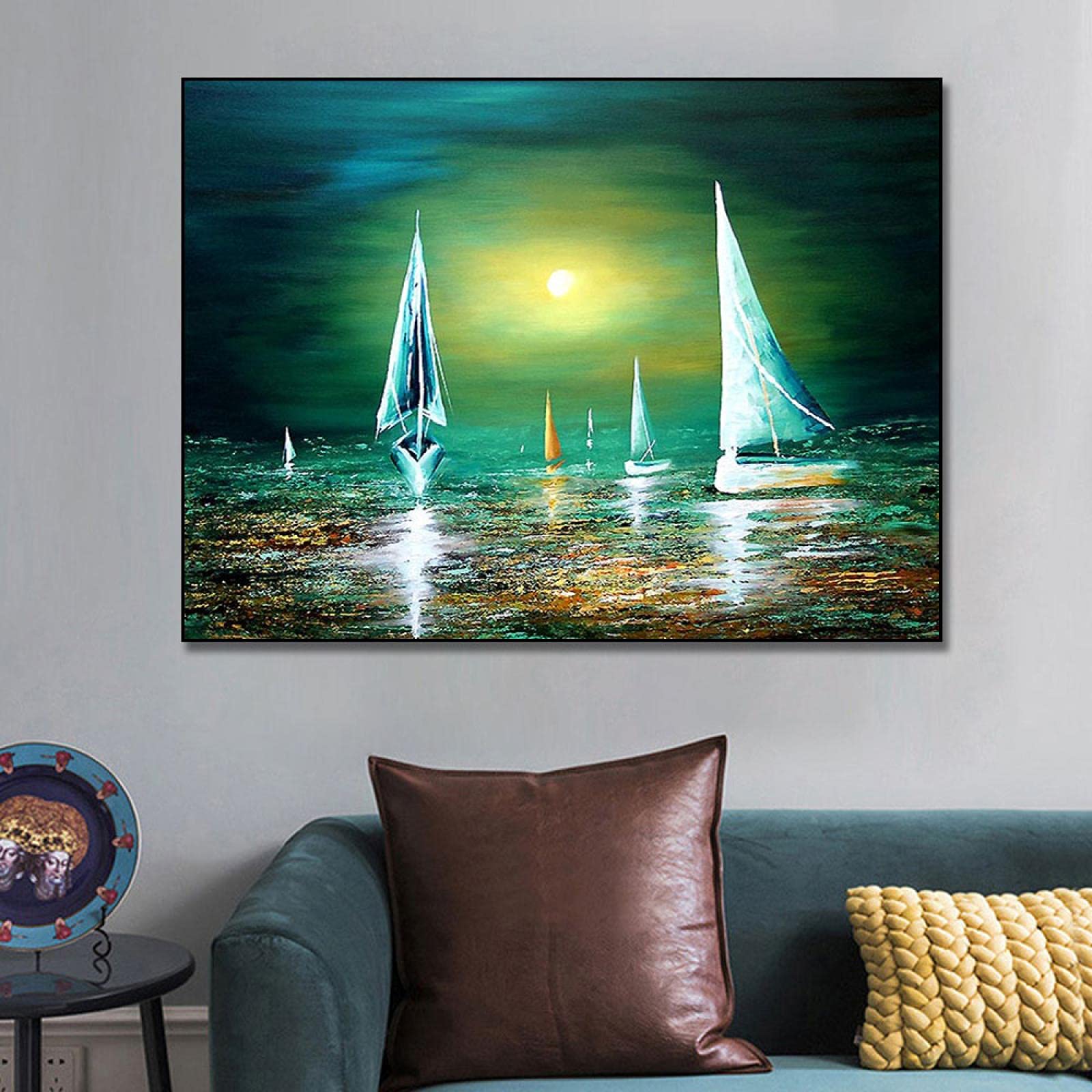 Stampa Su Tela Paesaggio Con Barca E Tramonto – 60x80 Cm, Senza Cornice, Poster Moderno Per Soggiorno E Camera Da Letto - 4