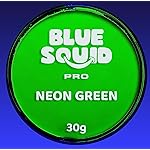 Blue Squid Face Paint Water Based Single Cake Professional Face Paint & Body Paint - Water Activated, Kids Adults Face Painting for Costume, Halloween Makeup, Cosplay - Neon Green Face Paint 30g