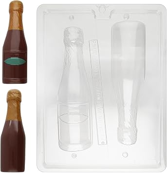 Cybrtrayd Life of the Party Large Champagne Bottle Chocolate Candy Mold in Sealed Protective Poly Bag Imprinted with Cybrtrayd Molding Instructions