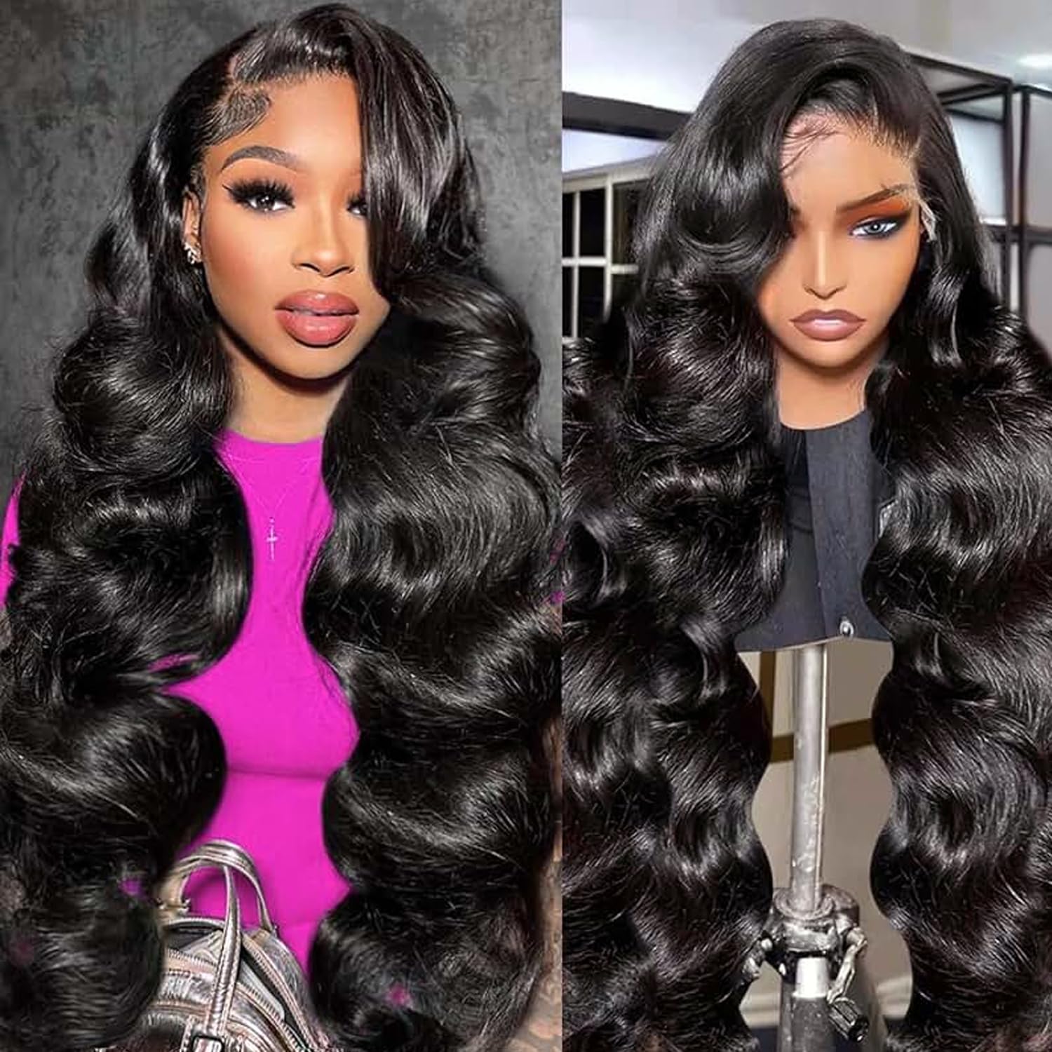 8inch Bob Wig Human Hair Short Body Wave Lace Front Wigs Human Hair 13X4 HD Lace Frontal Wig Human Hair Pre Plucked Bob Wigs for Women