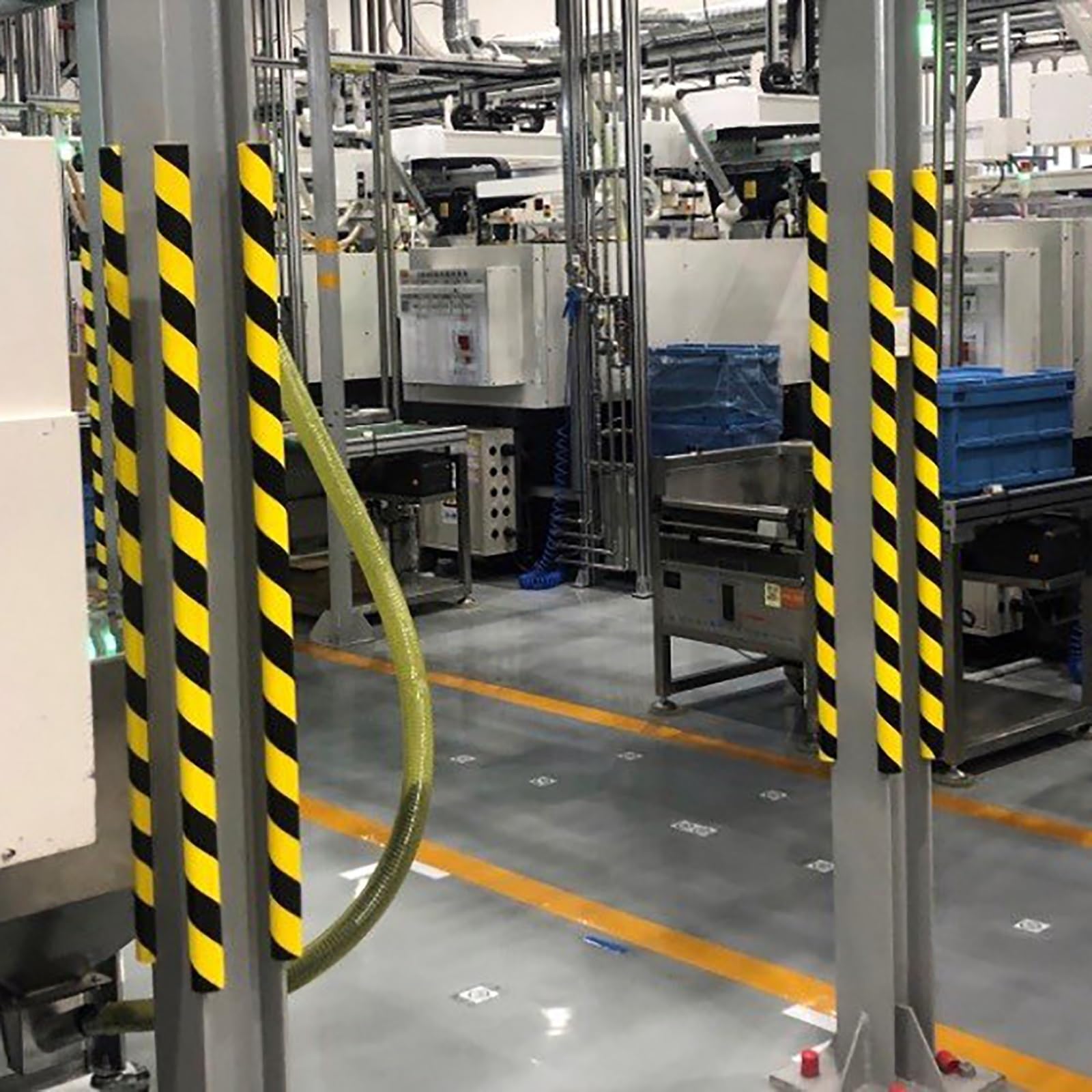 Paraspigoli a forma di L, in schiuma resistente, con strisce di sicurezza gialle/nere ad alta visibilità, per la sicurezza di casa e ufficio, 90 cm