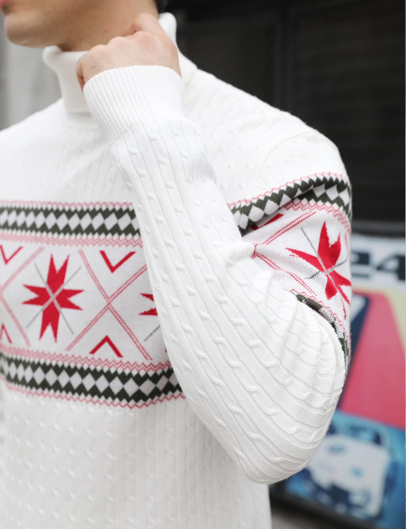 AIDEAONE Maglione Dolcevita da Uomo Maglione Casual a Costine Slim Fit a Maglia Collo Alto Pullover Dolcevita