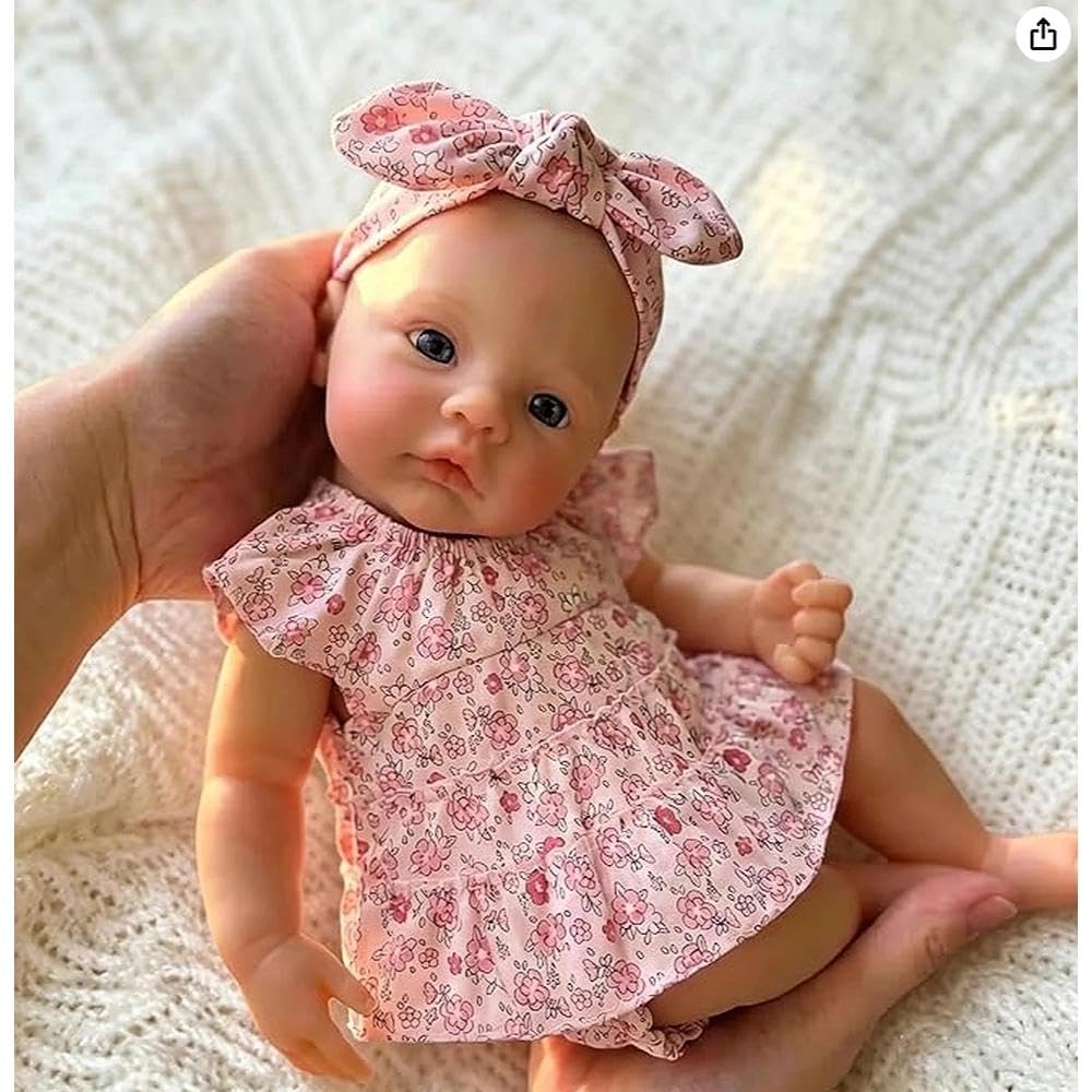 Anano 46 cm Reborn Baby Vollsilikon Lebensecht, Reborn Baby Mädchen, Silikon Baby Mädchen