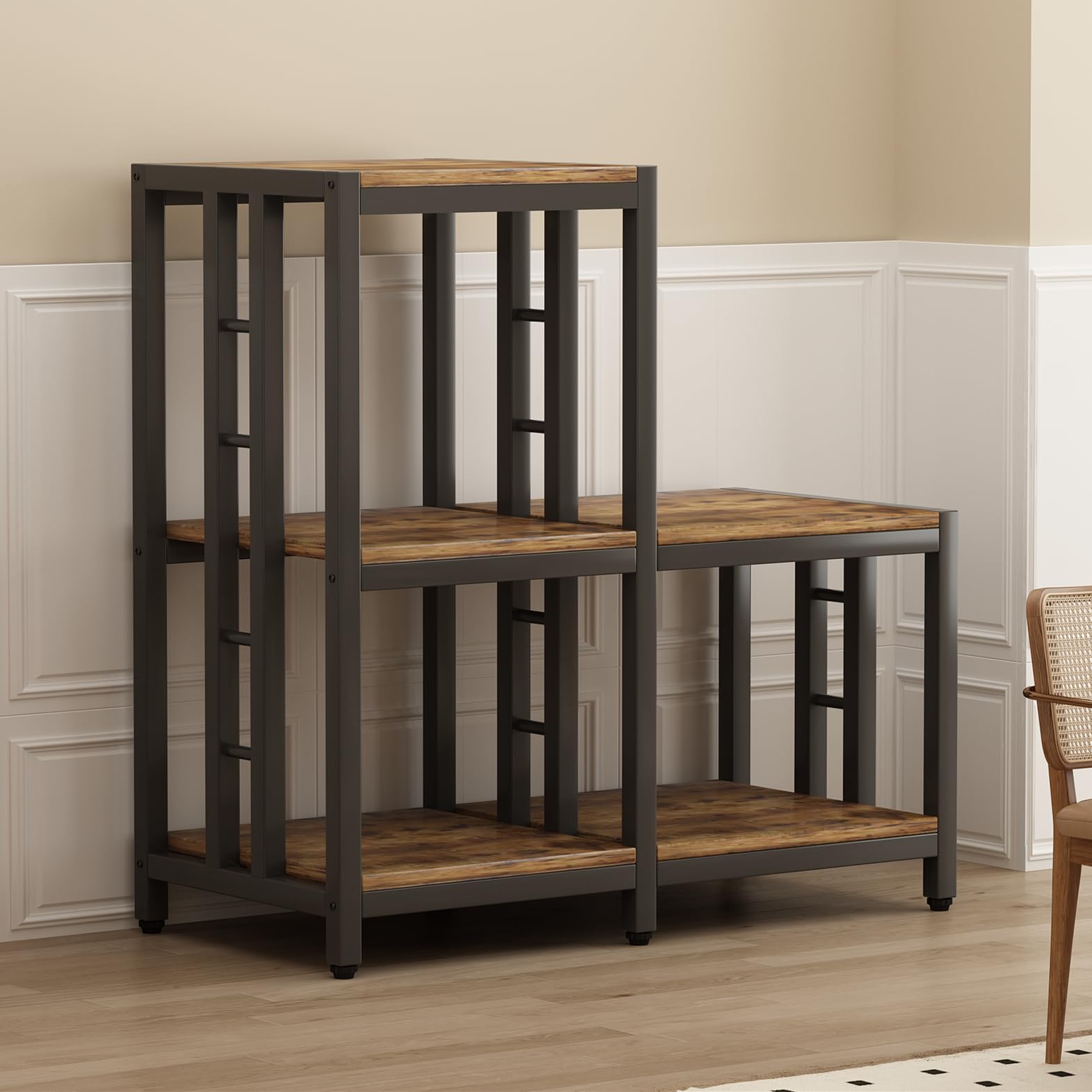Mini soporte para nevera con almacenamiento, soporte para horno microondas, estante para panaderos con estante de almacenamiento, mini armario para nevera, mini estante para nevera para