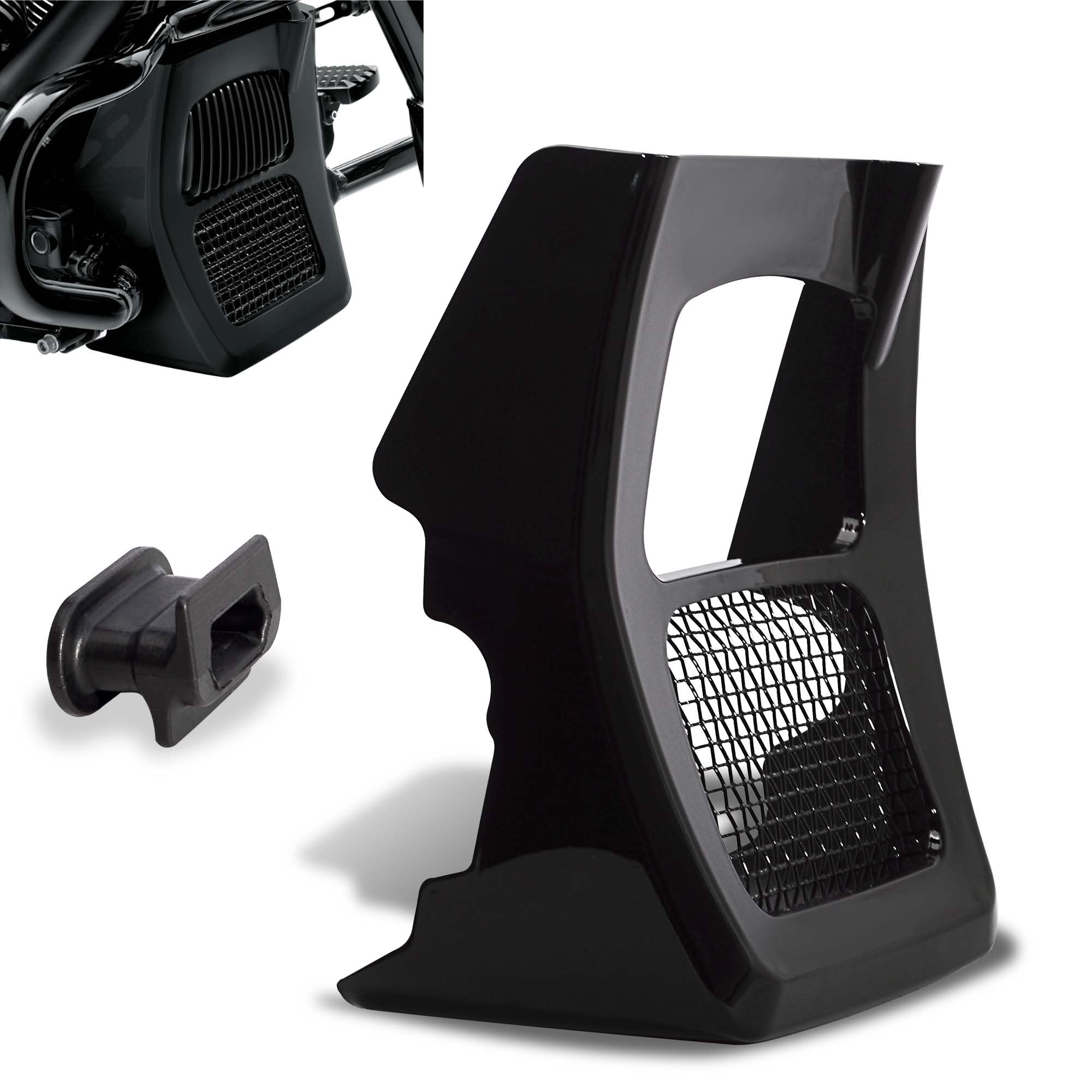Photo 1 of WOWTK Chin Spoiler for Harley 2017-2025 Touring Road King, Street Glide, Road Glide, and Electra Glide Standard Models,Vivid Black Finish