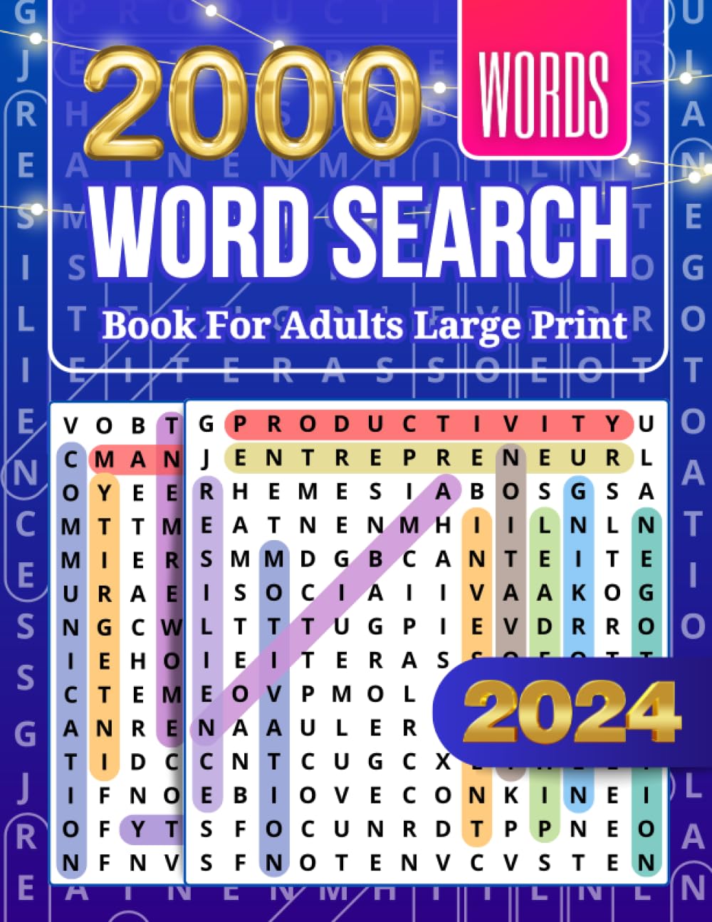 2000 Words Word Search Book For Adults Large Print: 100+ Big Relaxing Word Search Puzzles Book for Adults & Seniors